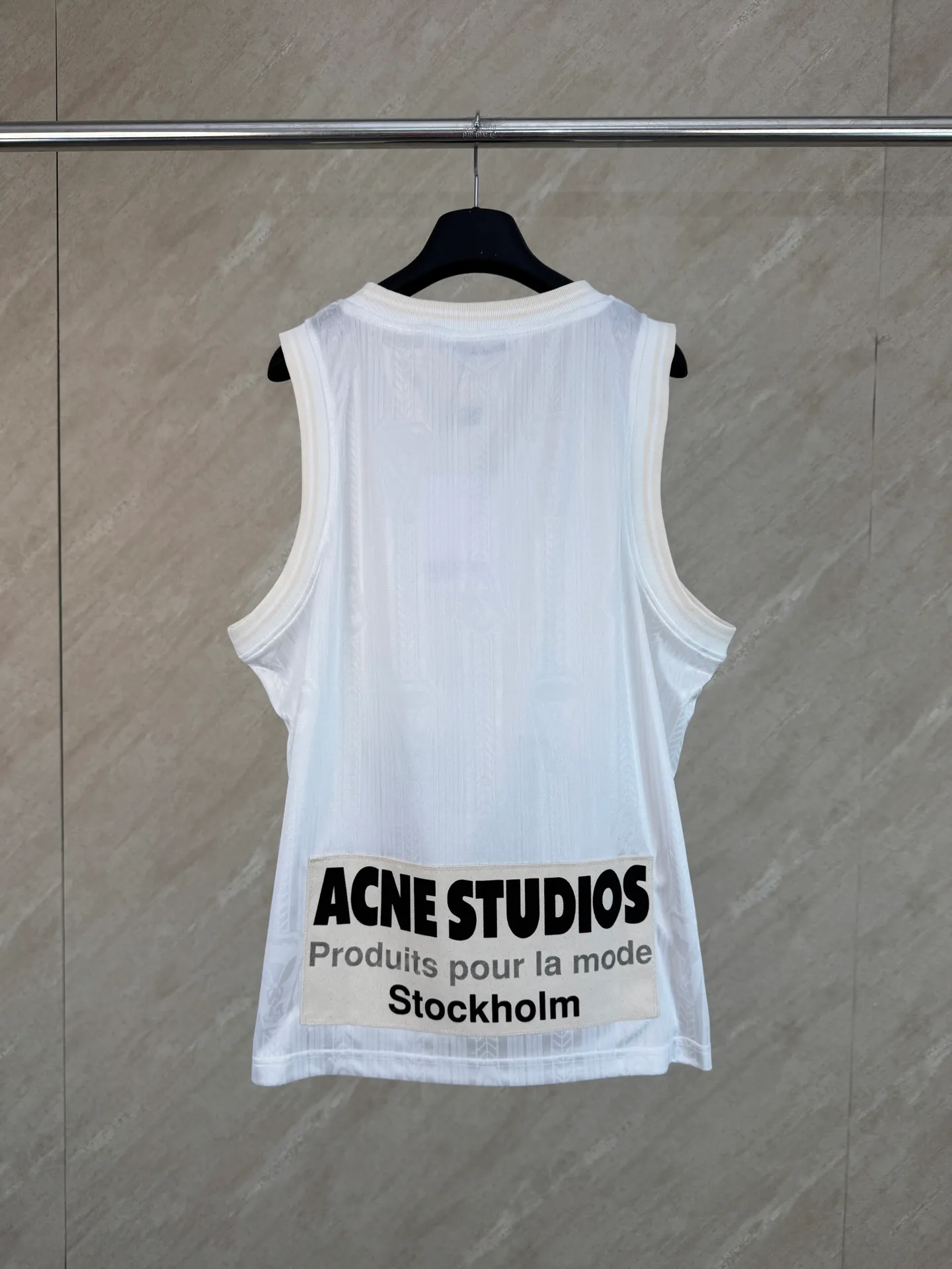 Acne Studios 26SS football jersey technical jacquard fabric logo vest size s m l xl